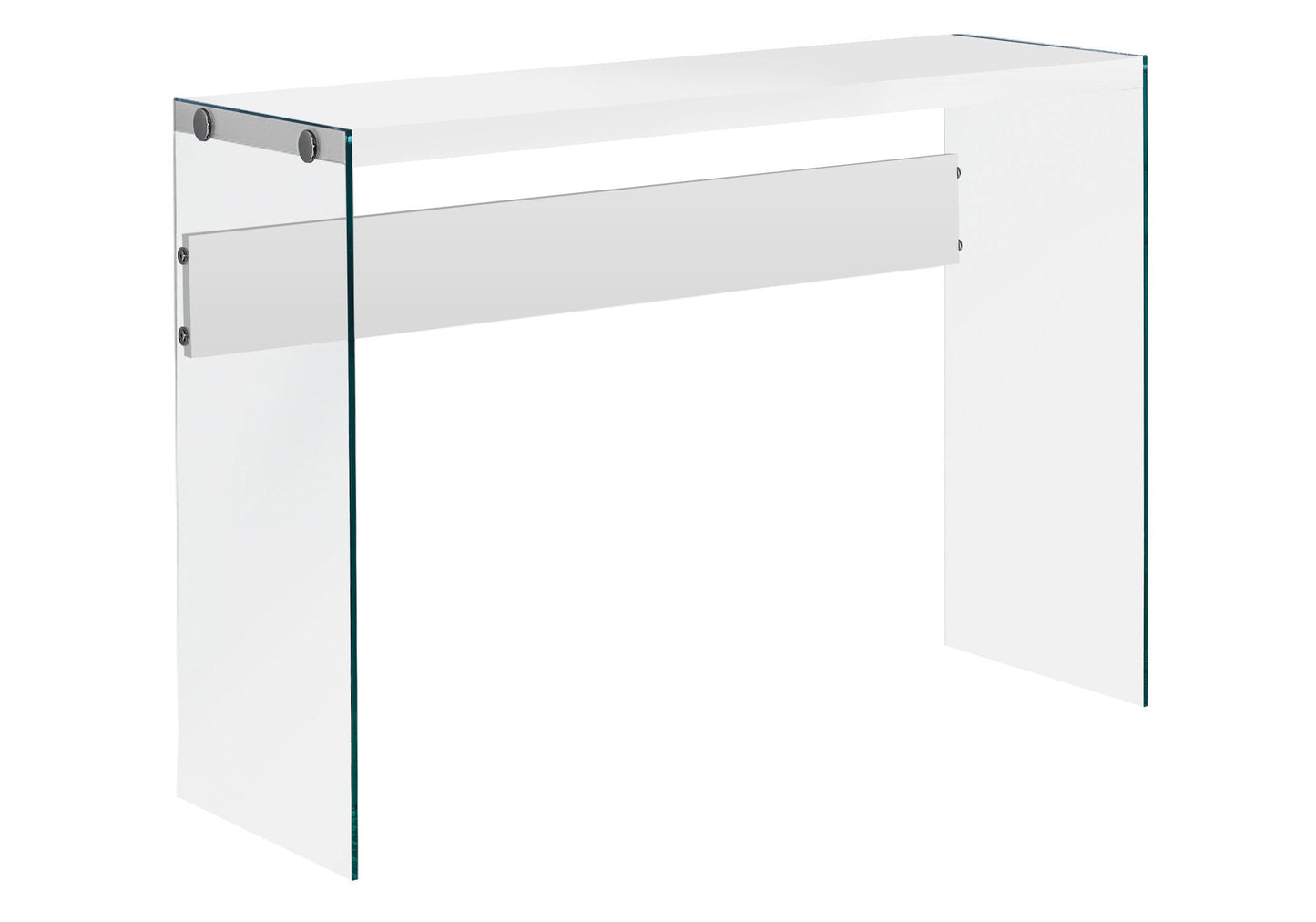 HomeRoots 44" White And Clear Solid Console Table