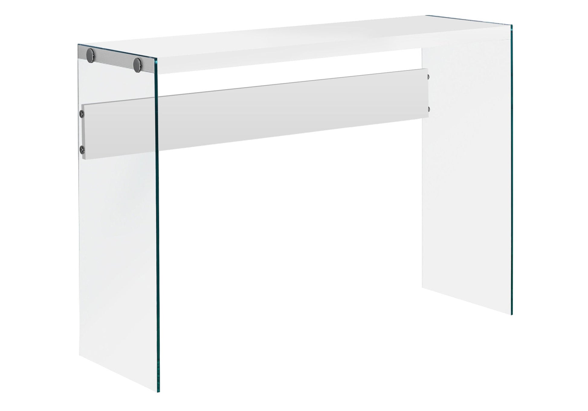 HomeRoots 44" White And Clear Solid Console Table