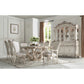 HomeRoots 44" x 102" x 30" Wood Dining Table With Pedestal in Antique White Finish