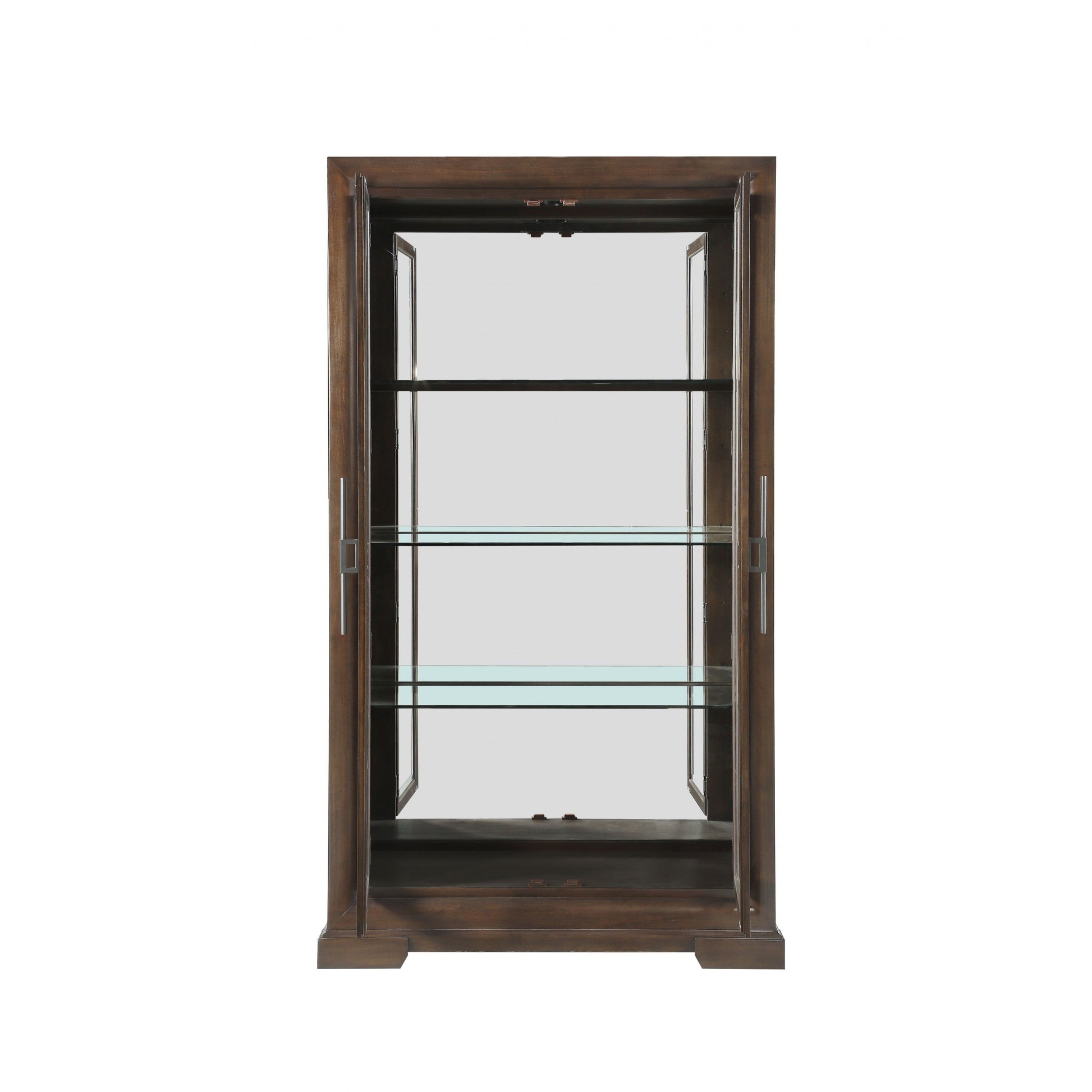 HomeRoots 44" x 19" x 78" Rectangular Display Cabinet In Tobacco Finish