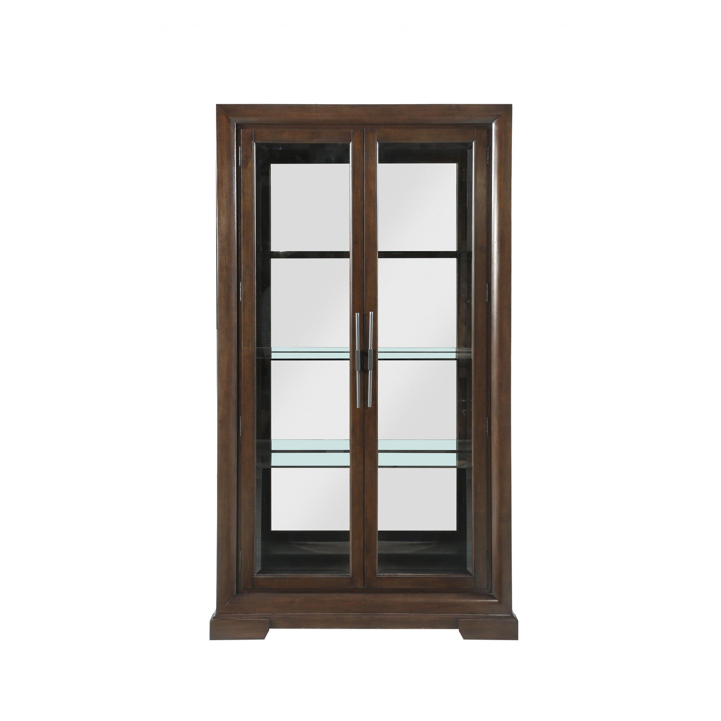 HomeRoots 44" x 19" x 78" Rectangular Display Cabinet In Tobacco Finish