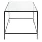 HomeRoots 44" x 20.76" x 17.88" Coffee Table in Clear Glass with Black Base