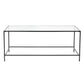 HomeRoots 44" x 20.76" x 17.88" Coffee Table in Clear Glass with Black Base