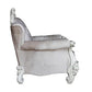 HomeRoots 44" x 41" x 46" Wood Chair 2 Pillows in Ivory Finish