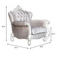 HomeRoots 44" x 41" x 46" Wood Chair 2 Pillows in Ivory Finish