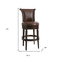 HomeRoots 45" Hardwood Frame Upholstered Bar Stool in Walnut Finish