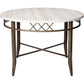 HomeRoots 45" x 30" Faux Marble And Antique Dining Table
