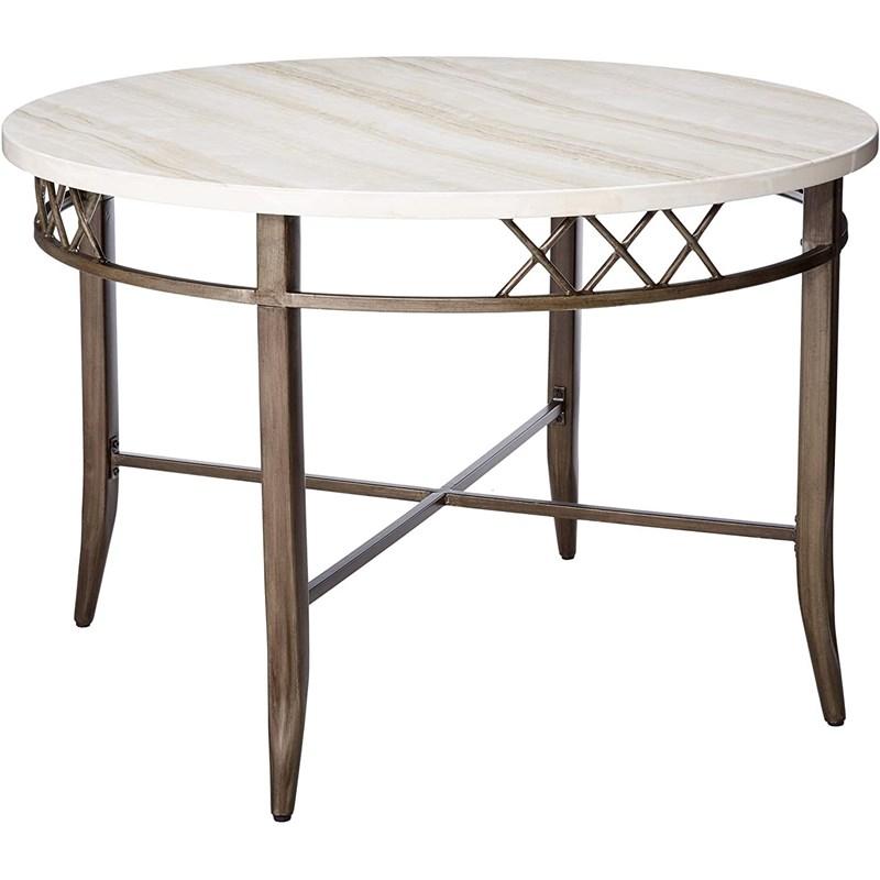 HomeRoots 45" x 30" Faux Marble And Antique Dining Table
