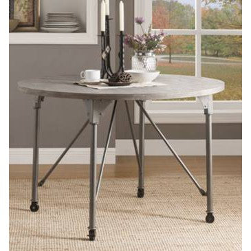 HomeRoots 45" x 45" x 30" Gray Oak And Sandy Gray Dining Table