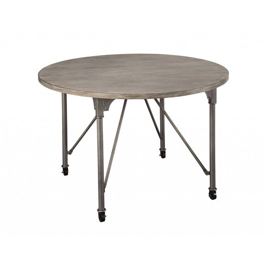 HomeRoots 45" x 45" x 30" Gray Oak And Sandy Gray Dining Table