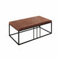 HomeRoots 46" Faux Leather And Metal Coffee Table With Brown and Black Finish