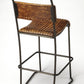 HomeRoots 46" Iron Bar Chair With Footrest in Brown and Black Finish