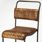 HomeRoots 46" Iron Bar Chair With Footrest in Brown and Black Finish