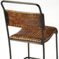 HomeRoots 46" Iron Bar Chair With Footrest in Brown and Black Finish