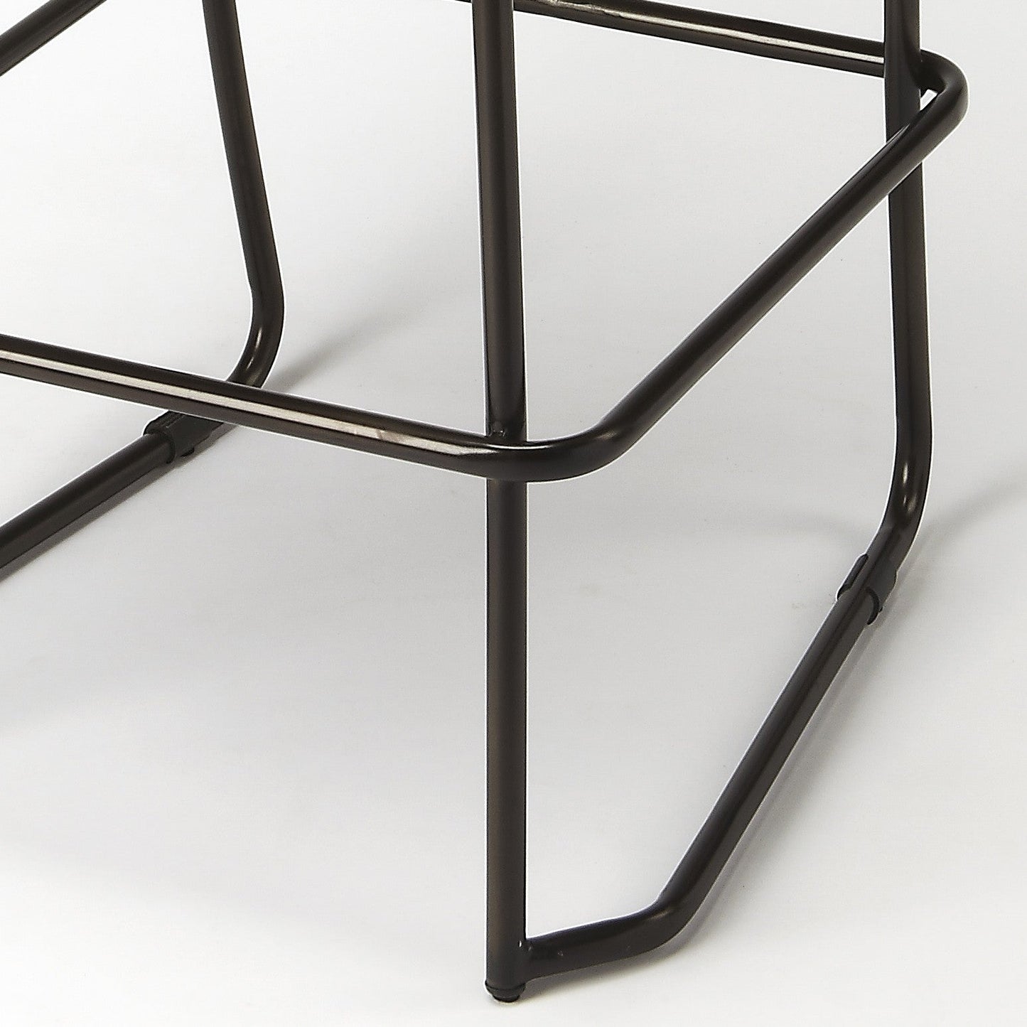 HomeRoots 46" Iron Bar Chair With Footrest in Brown and Black Finish
