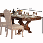 HomeRoots 46" x 108" x 31" Poly Resin Dining Table With Trestle Pedestal in Cherry Oak Wood Finish