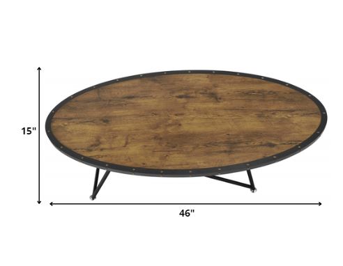 HomeRoots 46' x 23' x 15' Weathered Dark Oak Coffee Table