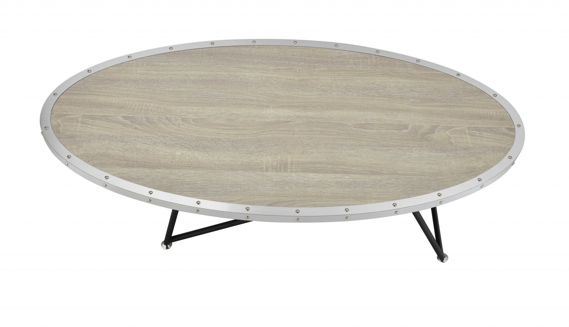 HomeRoots 46' x 23' x 15' Weathered Gray Oak Particle Board Coffee Table