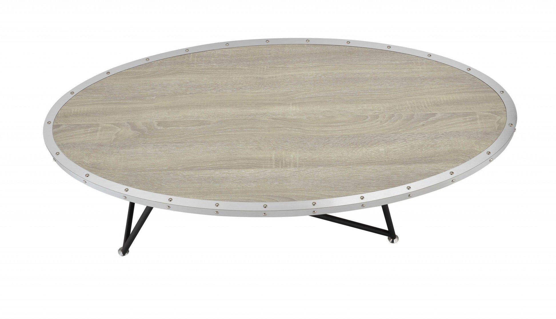 HomeRoots 46' x 23' x 15' Weathered Gray Oak Particle Board Coffee Table