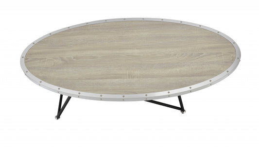 HomeRoots 46' x 23' x 15' Weathered Gray Oak Particle Board Coffee Table
