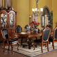 HomeRoots 46' x 96' x 31' Cherry Wood Poly Resin Dining Table Wdouble Pedestal