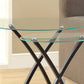 HomeRoots 47" Clear Glass Round Nested Tables With Brown Finish