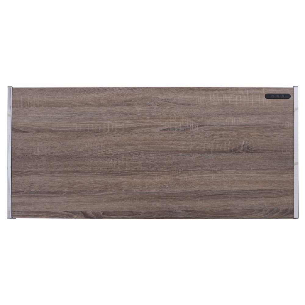 HomeRoots 47" Cool Oak and Chrome USB Desk