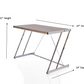 HomeRoots 47" Cool Oak and Chrome USB Desk