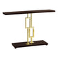 HomeRoots 47" Floor Shelf Console Table With Storage in Brown Finish