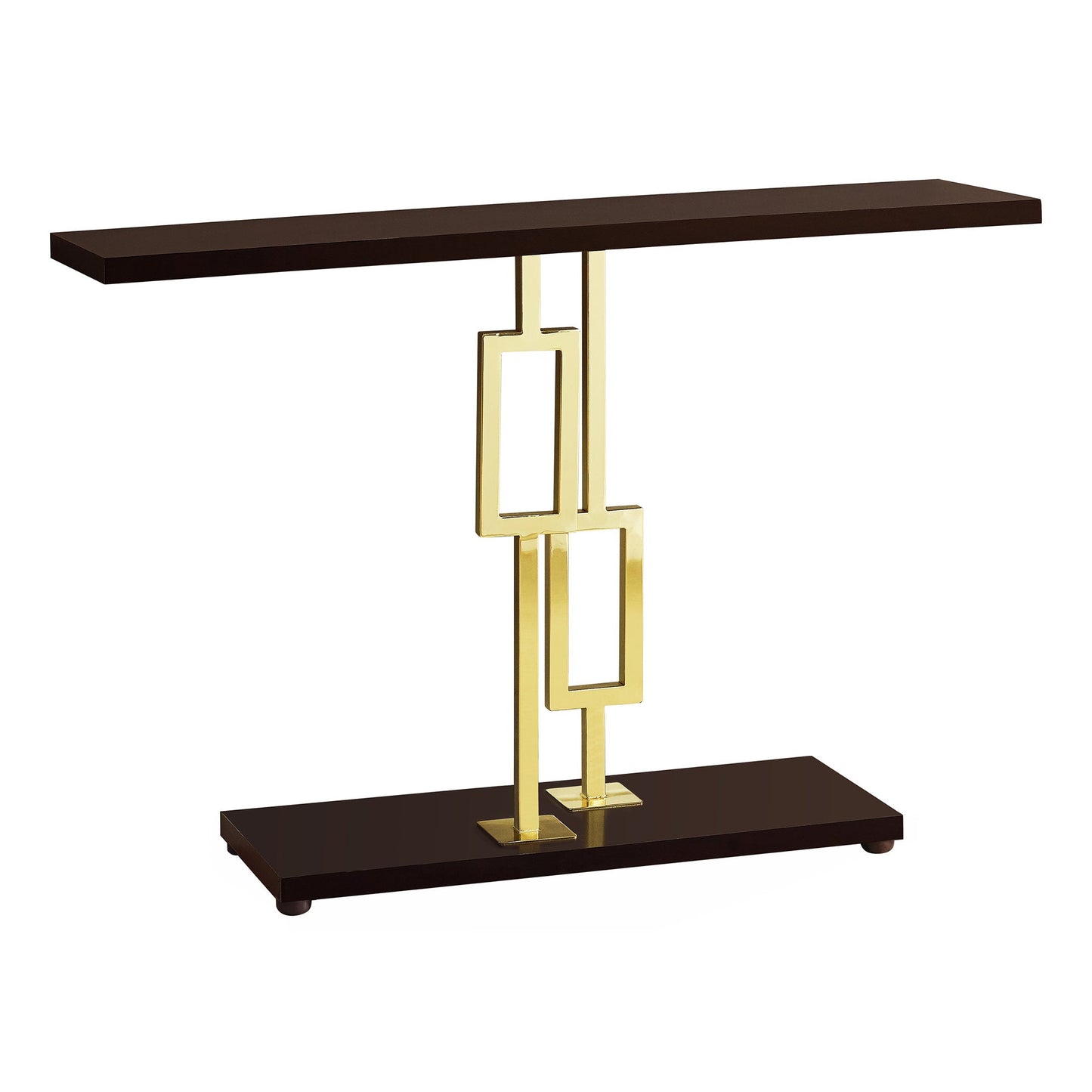 HomeRoots 47" Floor Shelf Console Table With Storage in Brown Finish