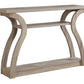 HomeRoots 47" Floor Shelf Console Table With Storage in Taupe Finish