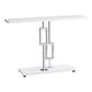 HomeRoots 47" Floor Shelf Console Table With Storage in White Finish