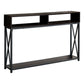 HomeRoots 47" Frame Console Table With Storage in Brown and Black Finish