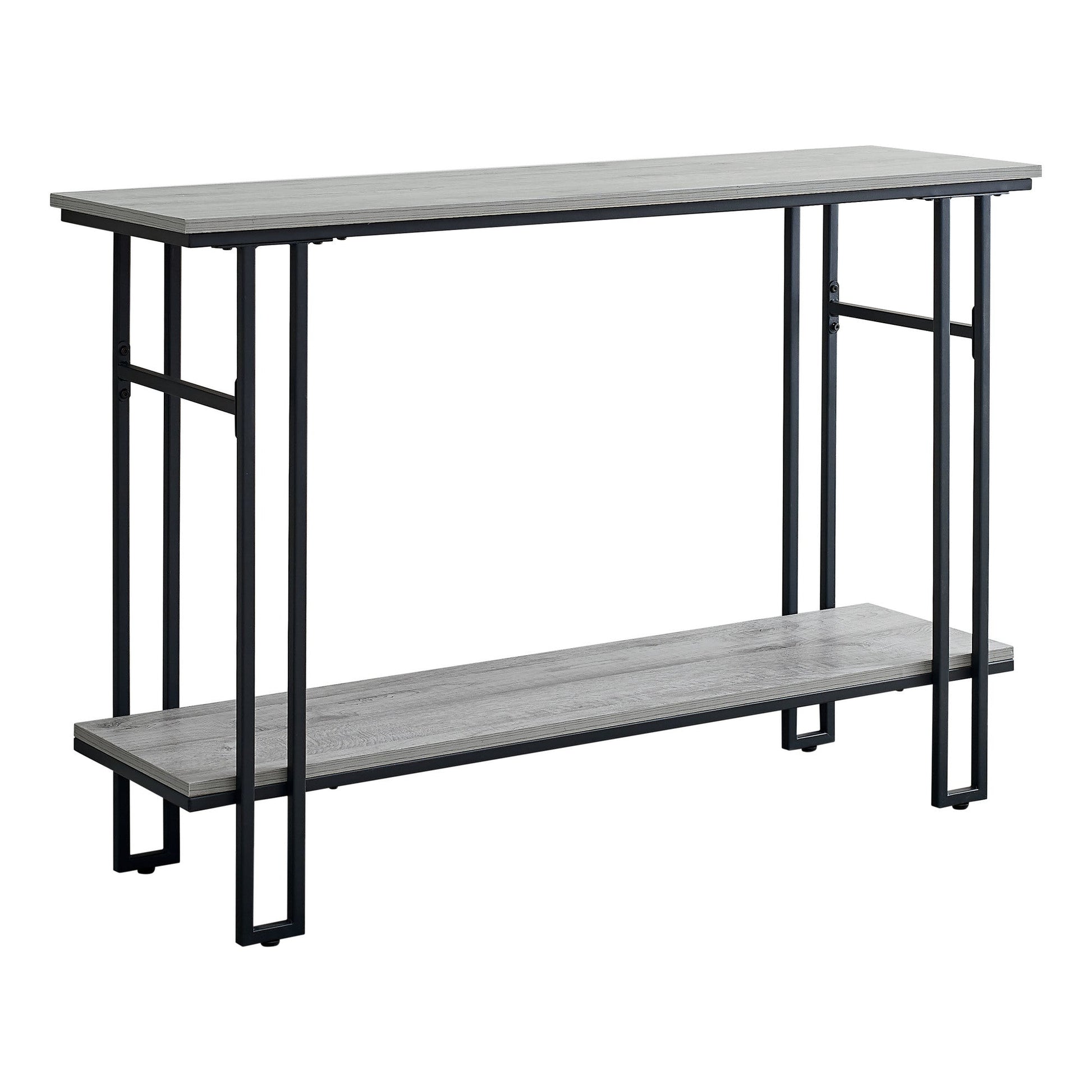 HomeRoots 47" Frame Console Table With Storage in Gray and Black Finish