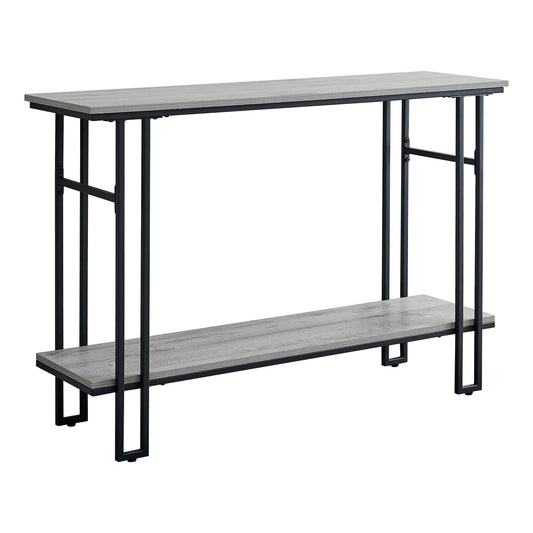 HomeRoots 47" Frame Console Table With Storage in Gray and Black Finish
