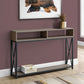 HomeRoots 47" Frame Console Table With Storage in Taupe and Black Finish