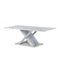 HomeRoots 47" Glass And Steel Coffee Table With White and Gray Finish