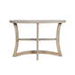 HomeRoots 47" Half Moon Three Leg Console Table With Storage in Taupe Finish