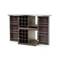 HomeRoots 47" Oak Veneer And Leatherette Wine Cabinet In Brown Finish