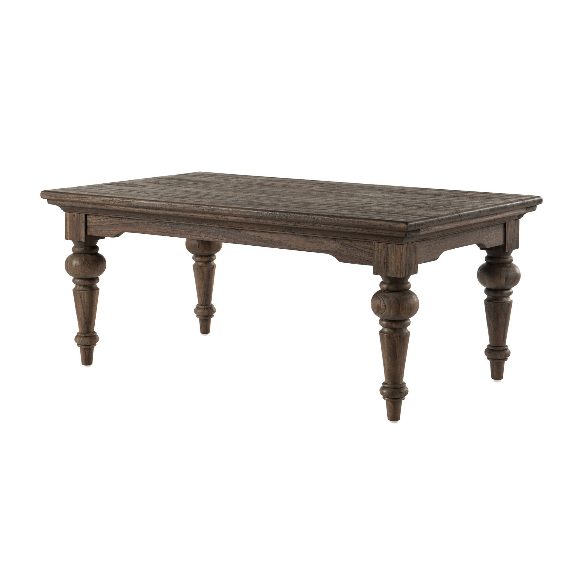 HomeRoots 47" Rectangular Coffee Table in Vintage Gray Brown Finish