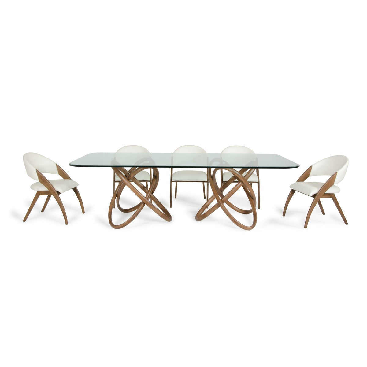HomeRoots 47" Walnut And Glass Dining Table