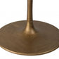 HomeRoots 47" White Marble Round Pedestal Dining Table With Gold Base Finish