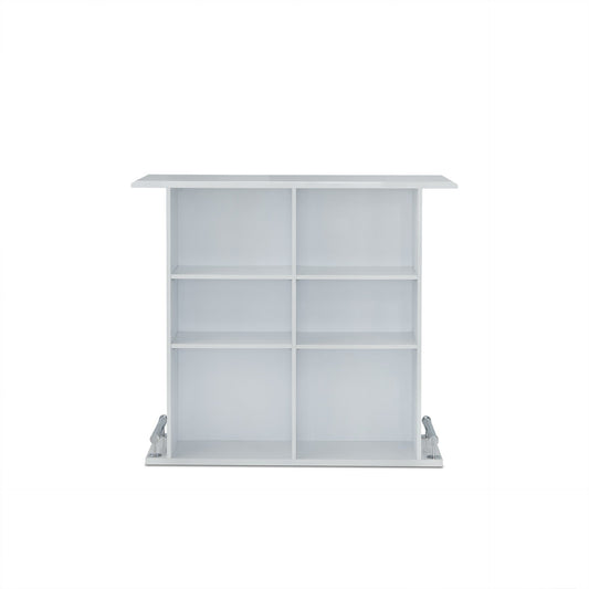 HomeRoots 47' x 16' x 41' White High Gloss Mdf Bar Table