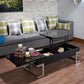 HomeRoots 47' x 20' x 14-24' Black And Chrome Particle Board Coffee Table