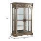 HomeRoots 47" x 21" x 84" Curio Cabinet In Antique Champagne Finish