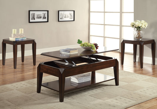 HomeRoots 47' x 23' x 19' Walnut Coffee Table With Lift Top