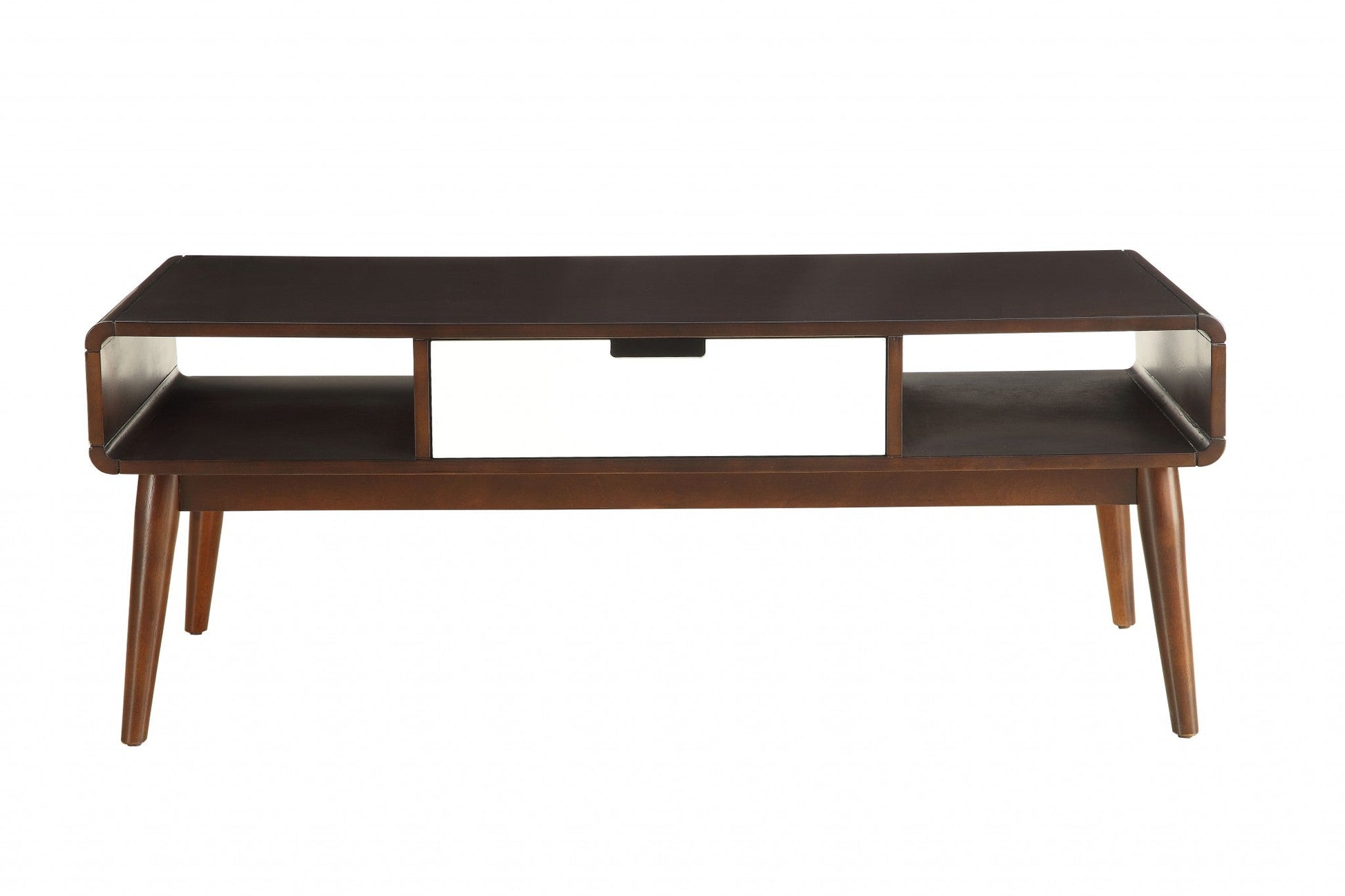 HomeRoots 47' x 24' x 18' Walnut And White Coffee Table
