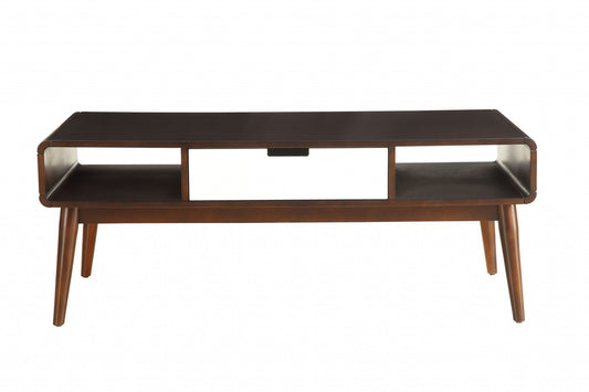 HomeRoots 47' x 24' x 18' Walnut And White Coffee Table