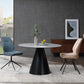 HomeRoots 47 x 47 x 30 Gray Glass Iron Dining Table