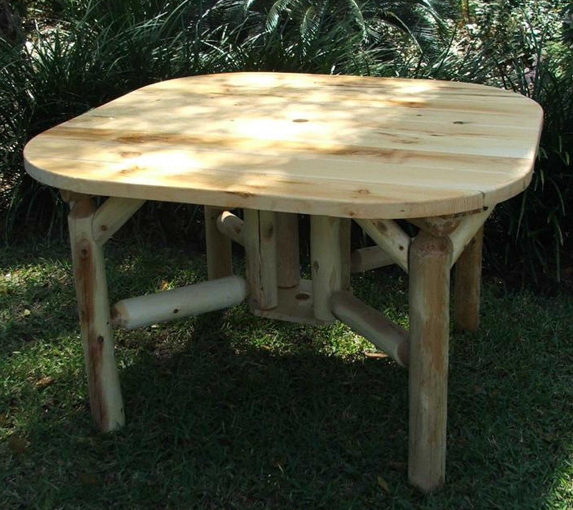 HomeRoots 47" x 47" x 30" Roundabout Table With Natural Wood Finish